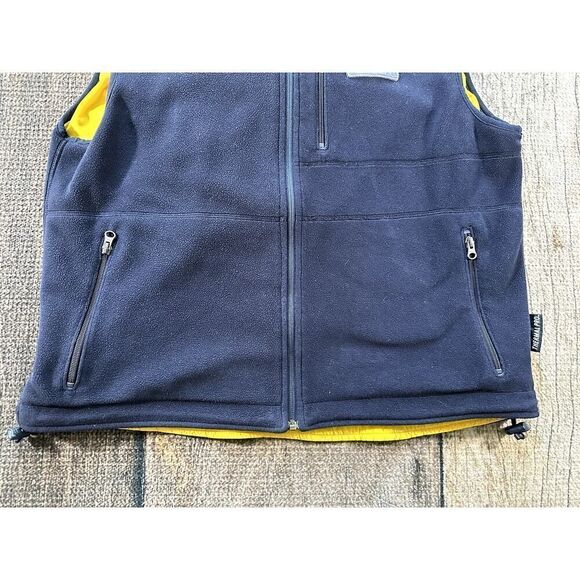 VTG Polo Sport Polartec Men's Large Yellow Blue Reversible Vest Coat - Picture 9 of 12